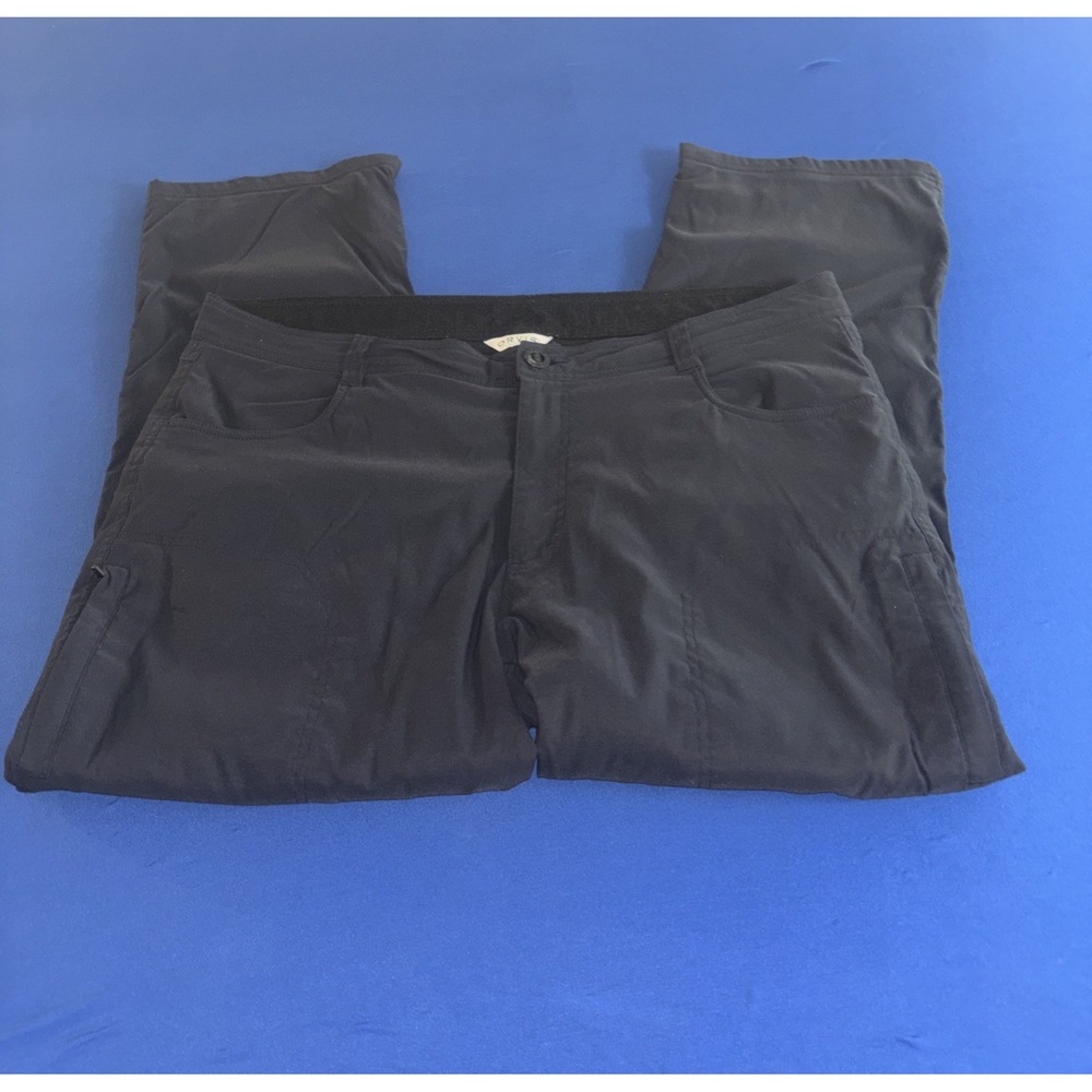 Orvis Fleece Lined Cargo Pants Mens 38x30 Black Stretch Tech Hiking Outdoor